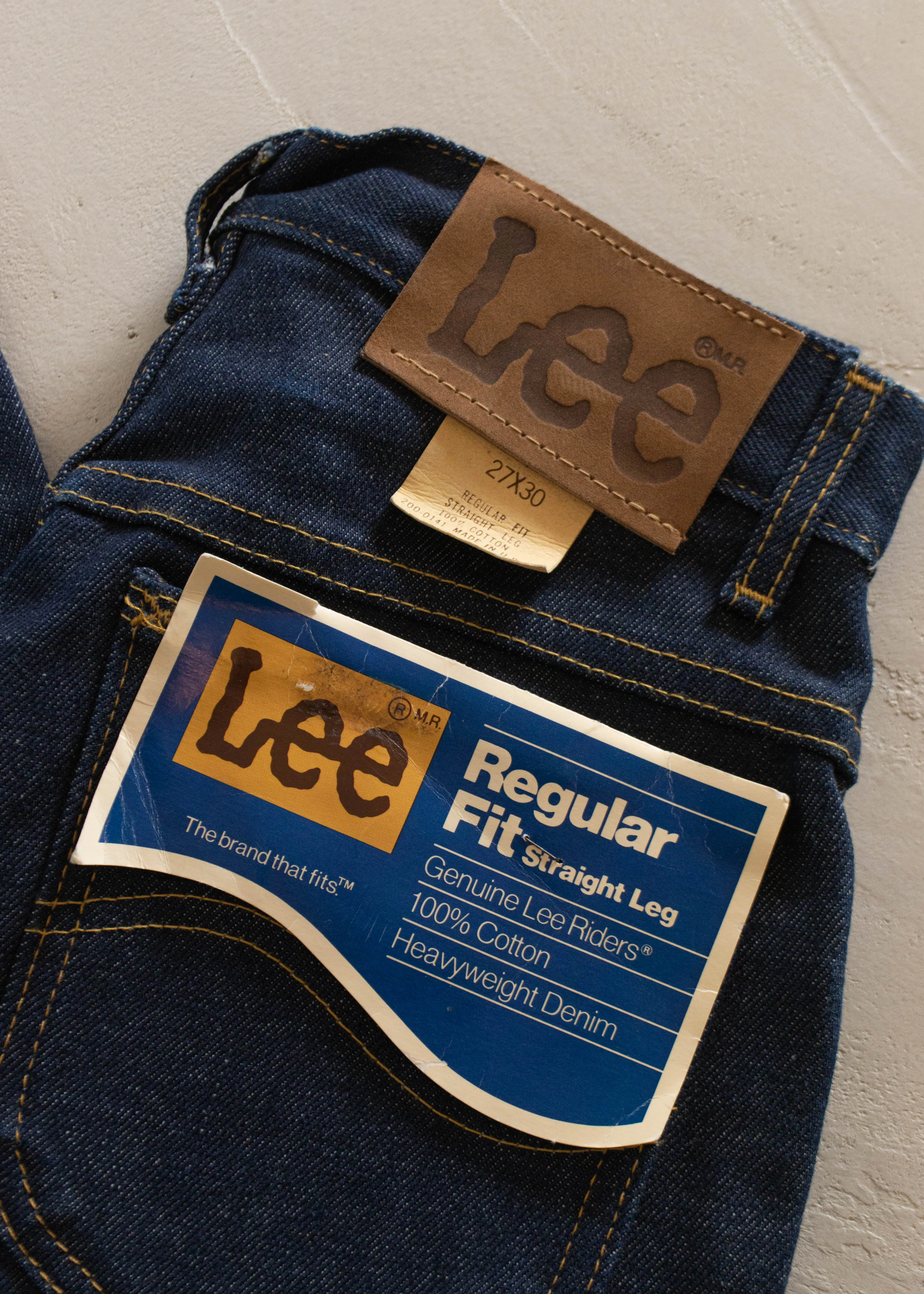 1970s Deadstock Lee Riders Dark Wash Straight Leg Jeans Size Women's 25 Men's 28
