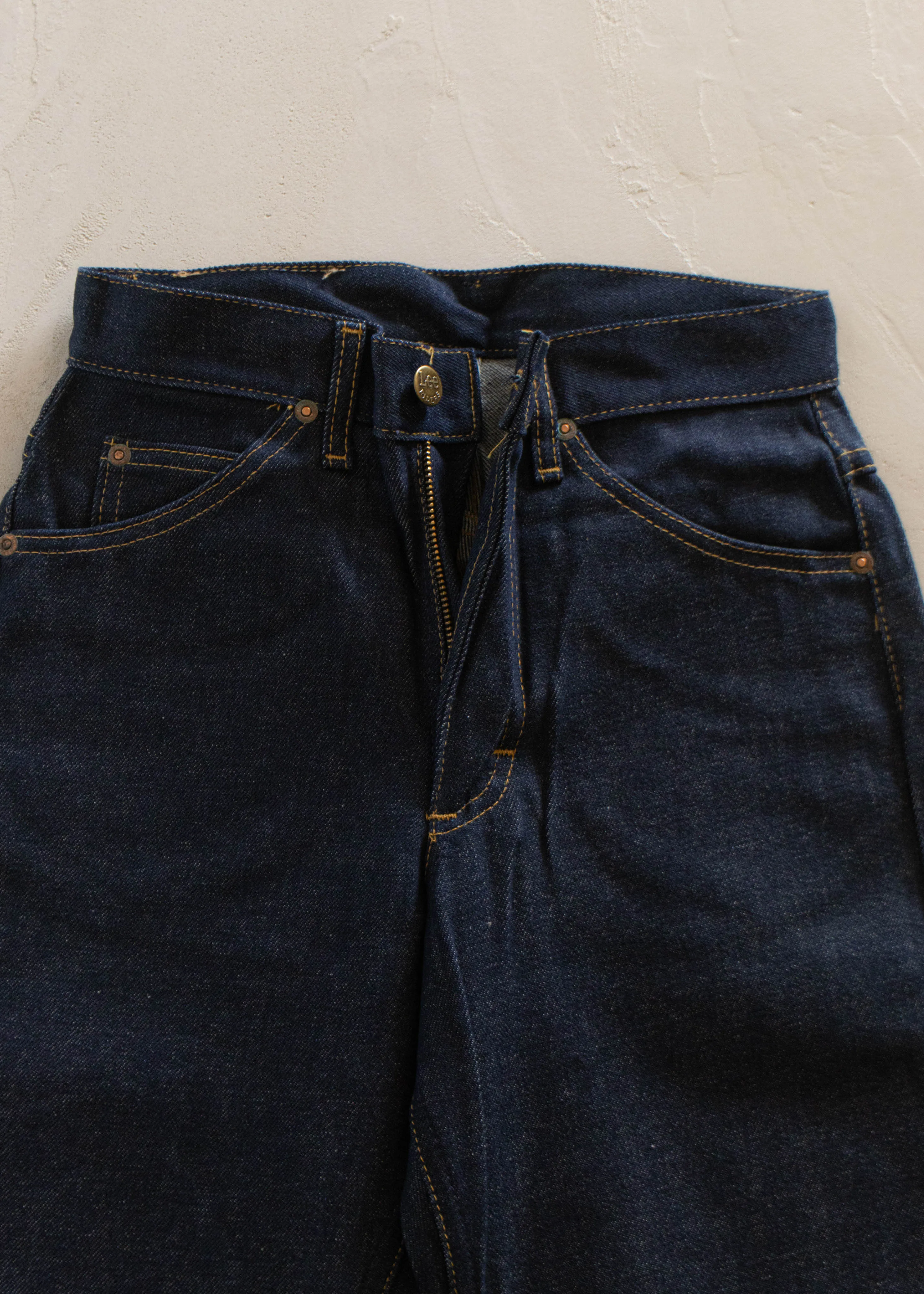1970s Deadstock Lee Riders Dark Wash Straight Leg Jeans Size Women's 25 Men's 28