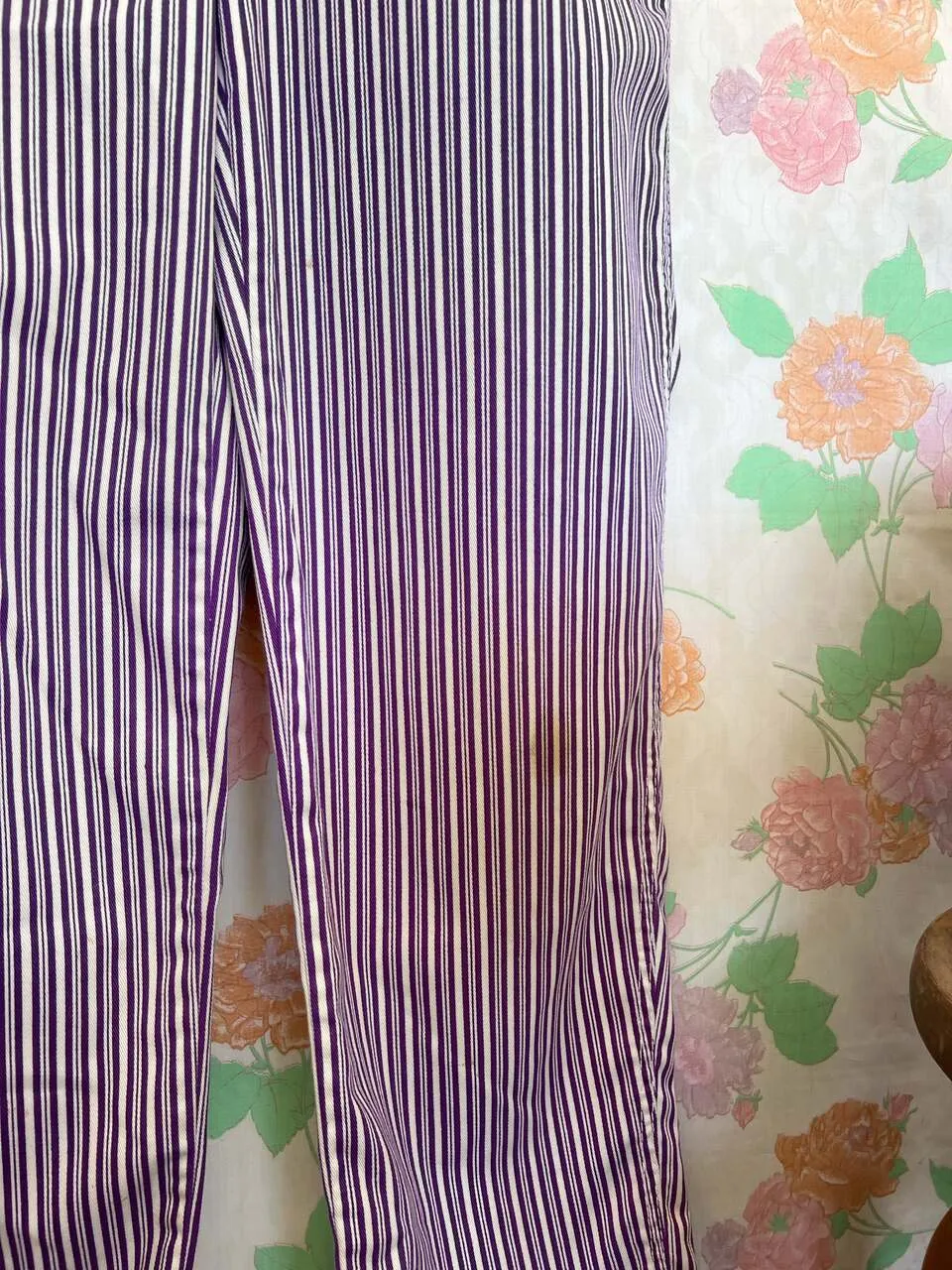 90's Unique Striped Purple Overall