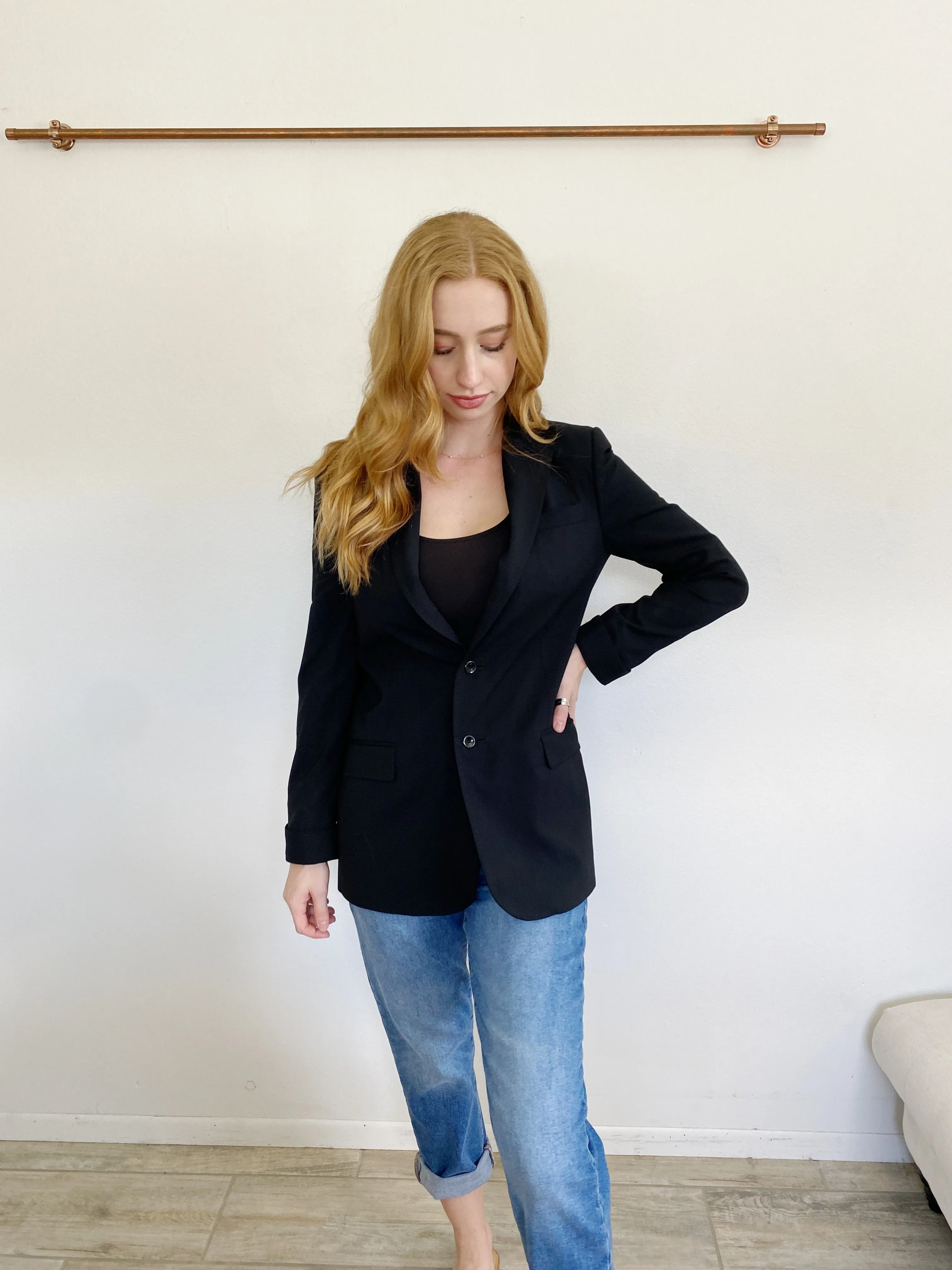 ALICE   OLIVIA Boyfriend Wool Macey Fitter Blazer Suit Jacket Small