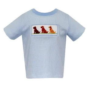 Anavini Labrador Blue Knit Check T-Shirt