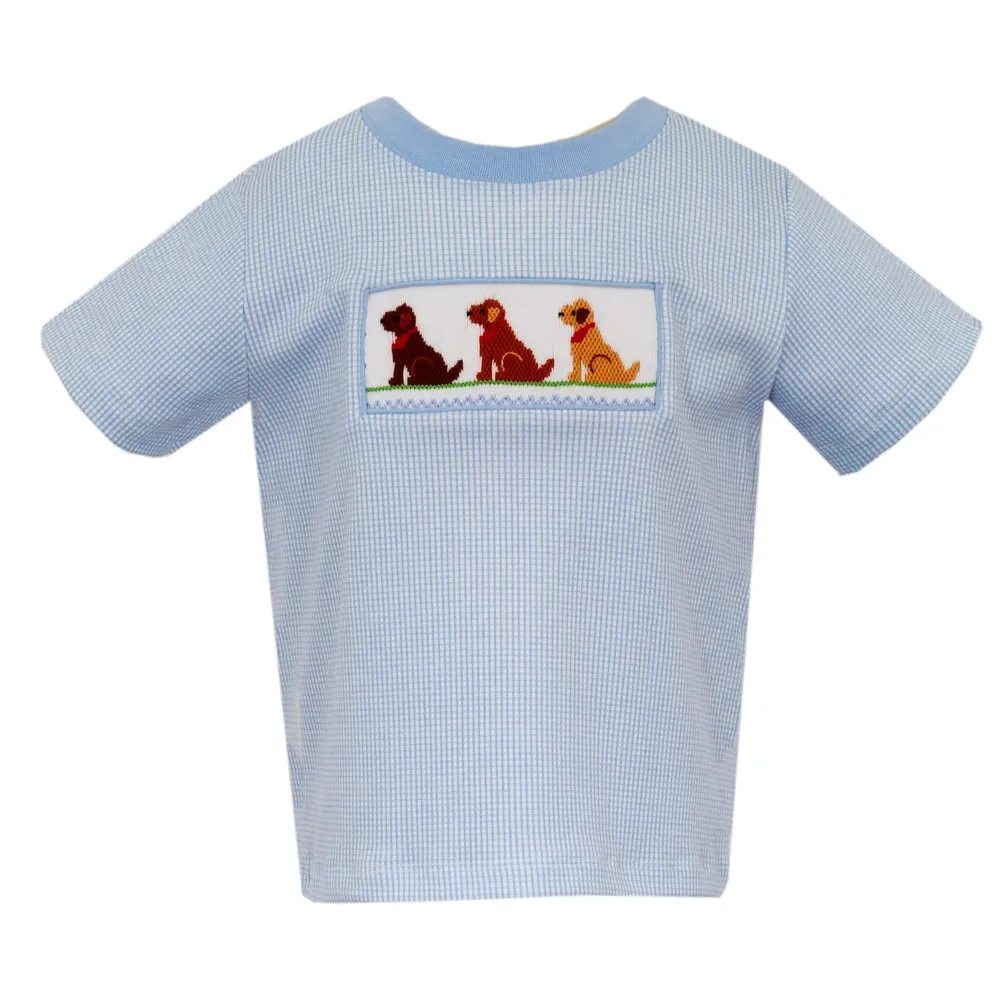 Anavini Labrador Blue Knit Check T-Shirt