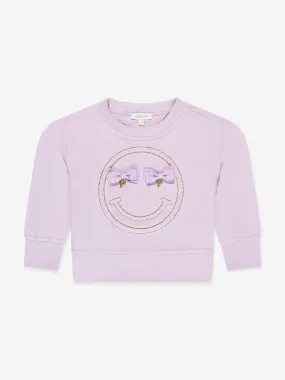 Angels Face Girls Smile Sweatshirt in Purple
