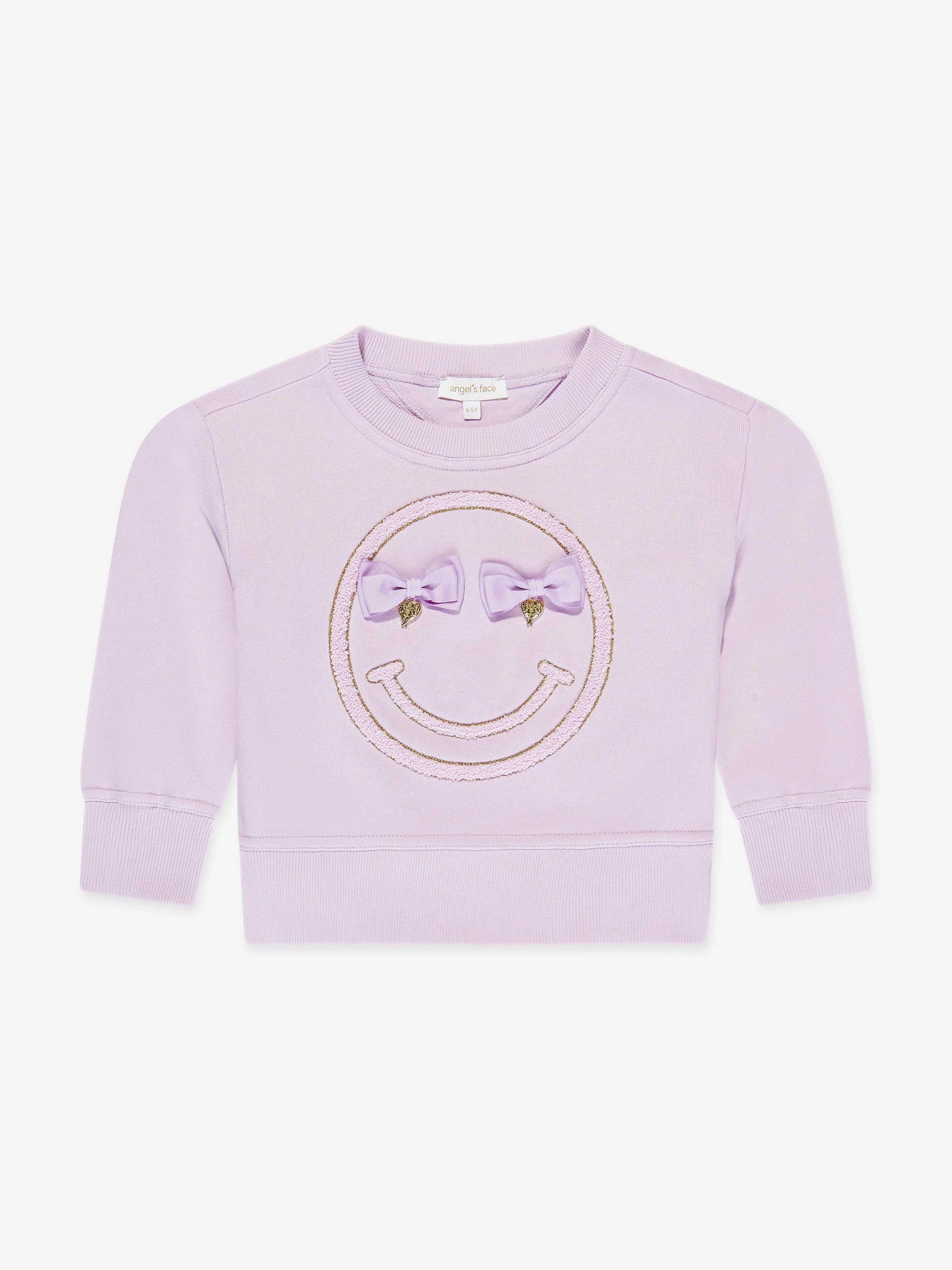 Angels Face Girls Smile Sweatshirt in Purple