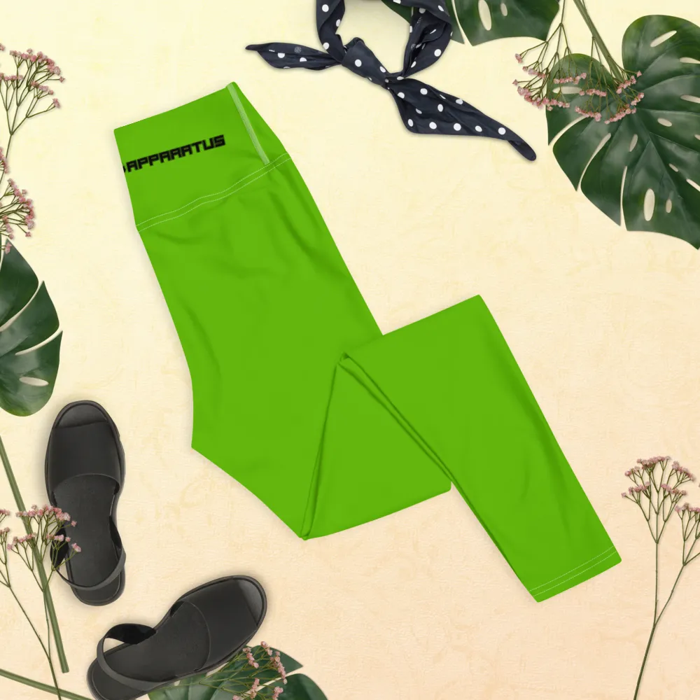 Athletic Apparatus Kelly Green White stitch Black logo V3 Yoga Leggings