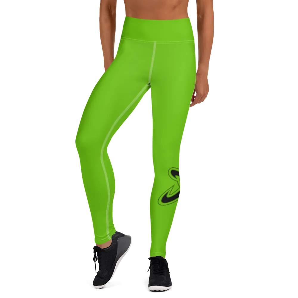 Athletic Apparatus Kelly Green White stitch Black logo V3 Yoga Leggings
