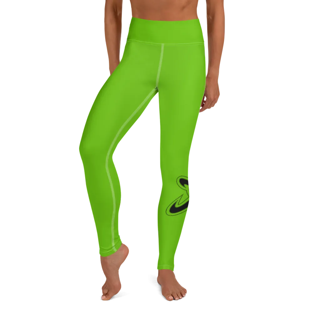 Athletic Apparatus Kelly Green White stitch Black logo V3 Yoga Leggings
