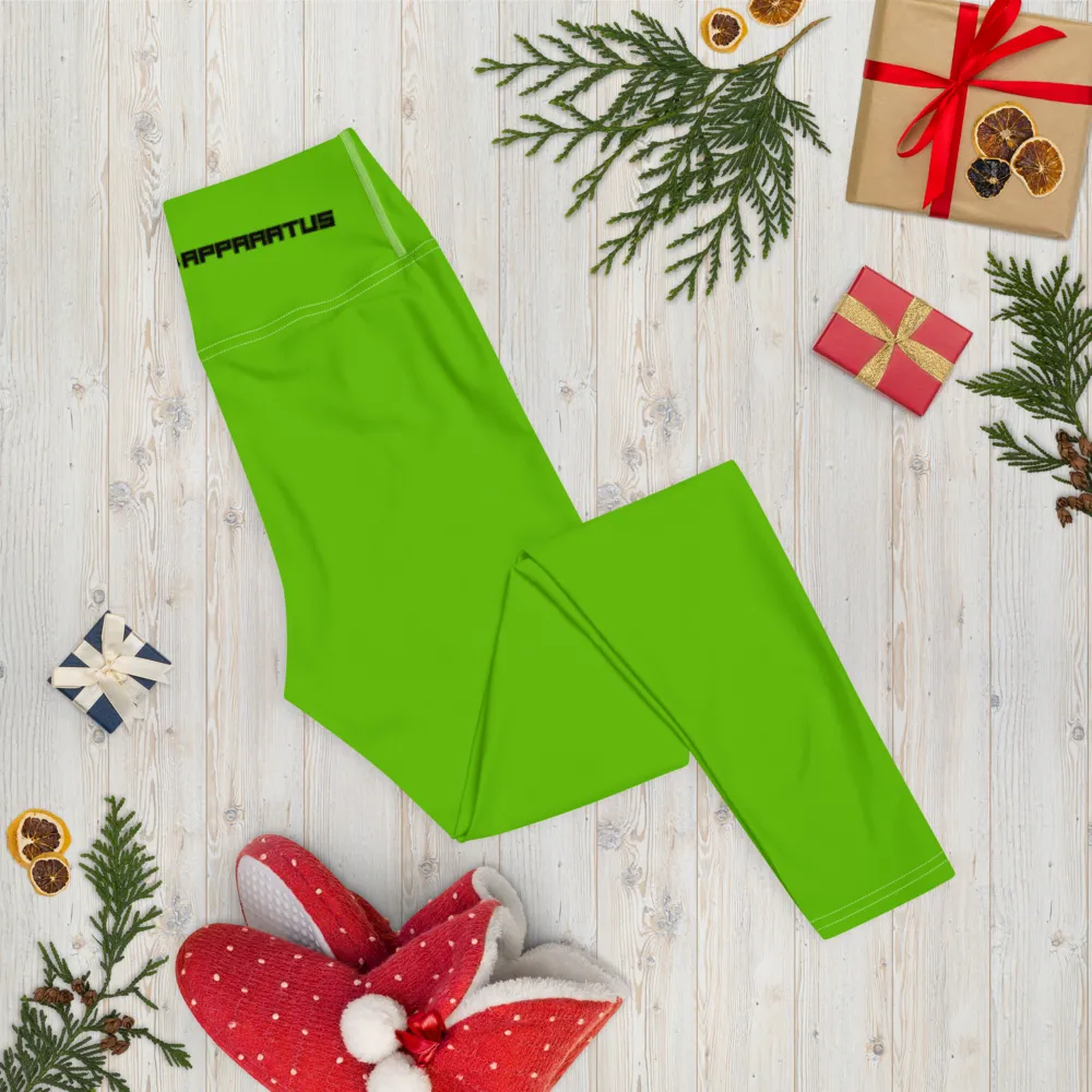 Athletic Apparatus Kelly Green White stitch Black logo V3 Yoga Leggings