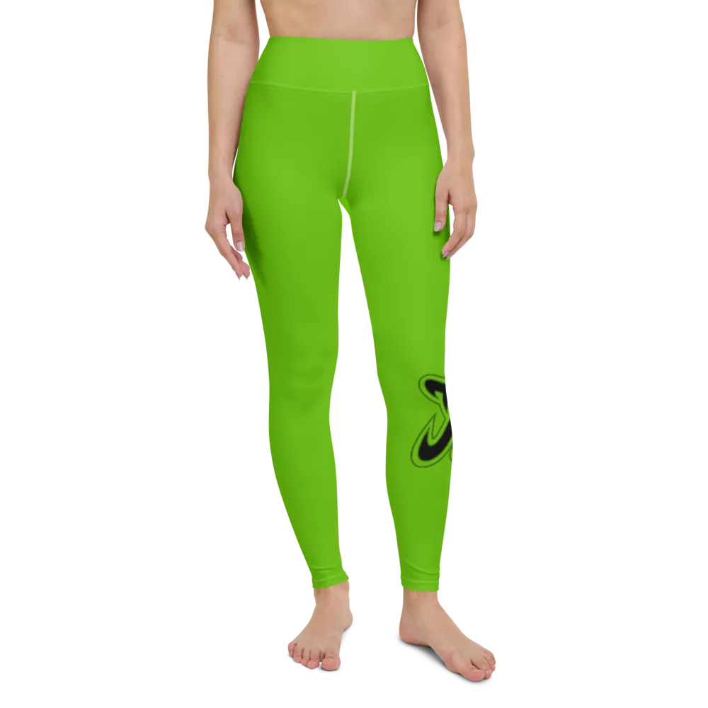 Athletic Apparatus Kelly Green White stitch Black logo V3 Yoga Leggings