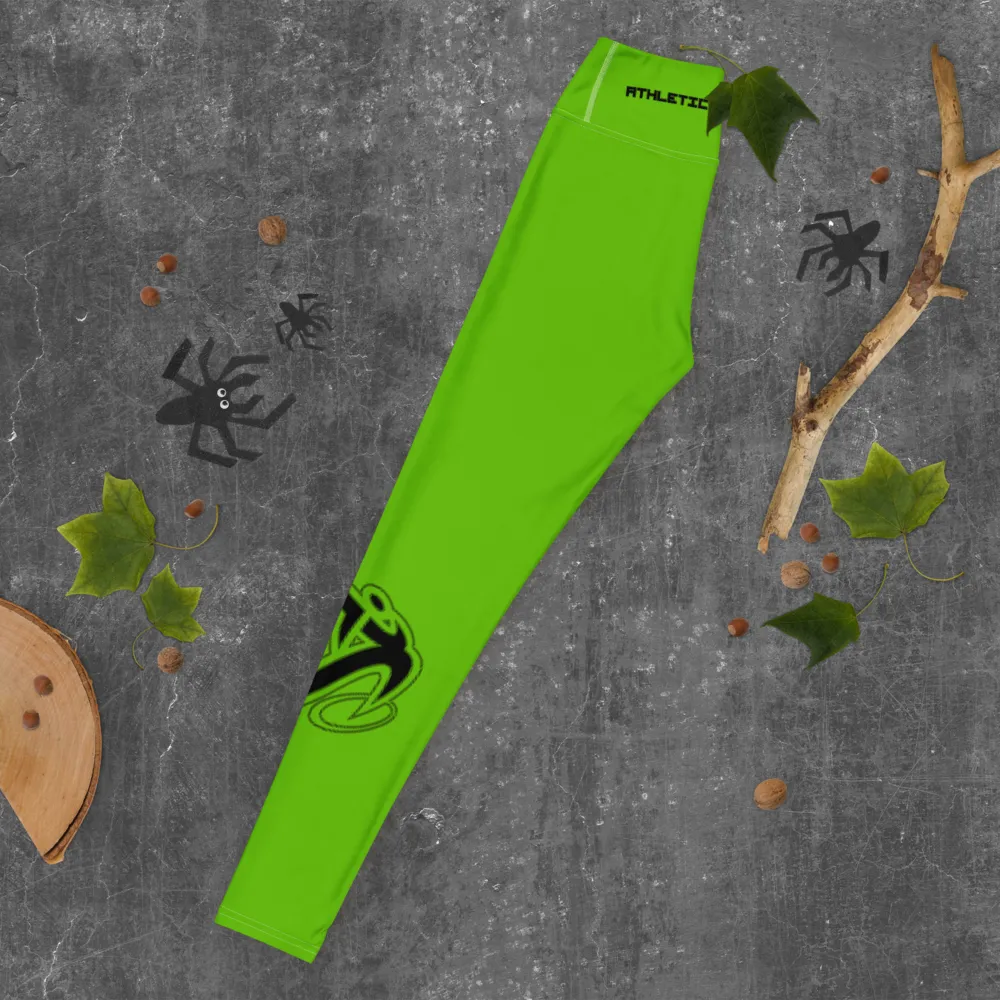 Athletic Apparatus Kelly Green White stitch Black logo V3 Yoga Leggings