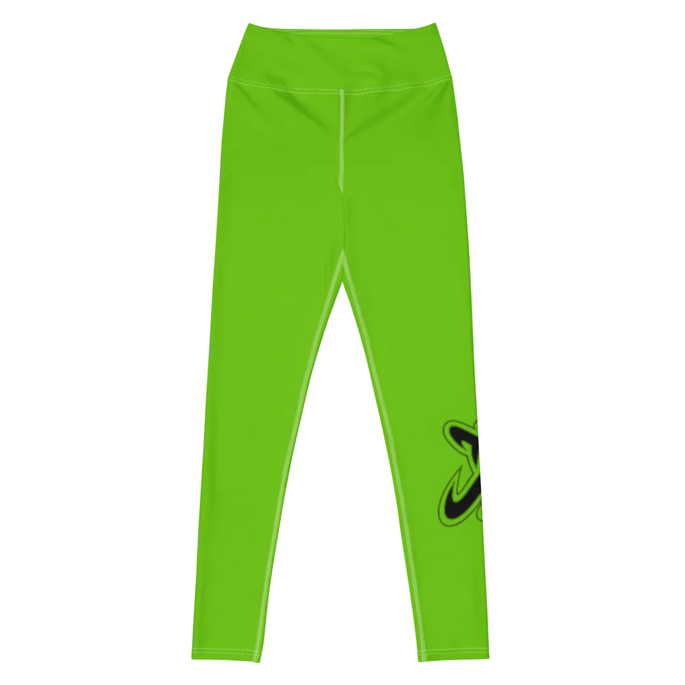 Athletic Apparatus Kelly Green White stitch Black logo V3 Yoga Leggings