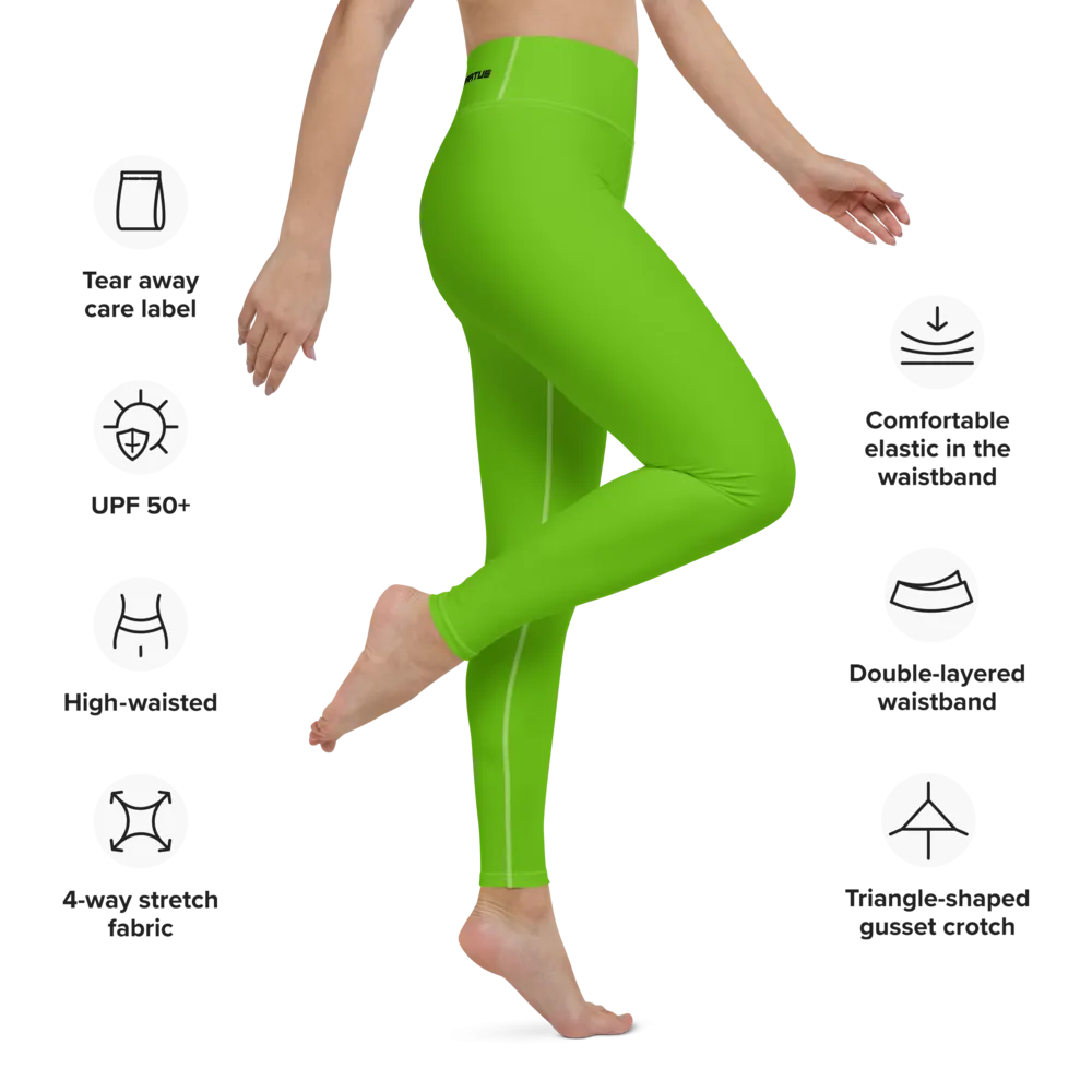 Athletic Apparatus Kelly Green White stitch Black logo V3 Yoga Leggings