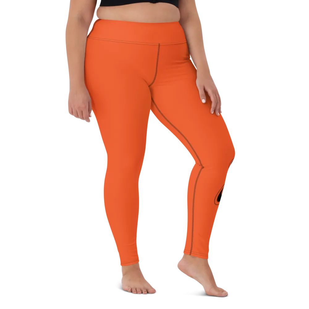 Athletic Apparatus Outrageous Orange Black logo V3 Yoga Leggings
