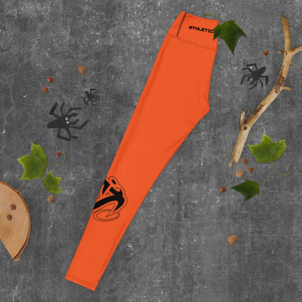 Athletic Apparatus Outrageous Orange Black logo V3 Yoga Leggings
