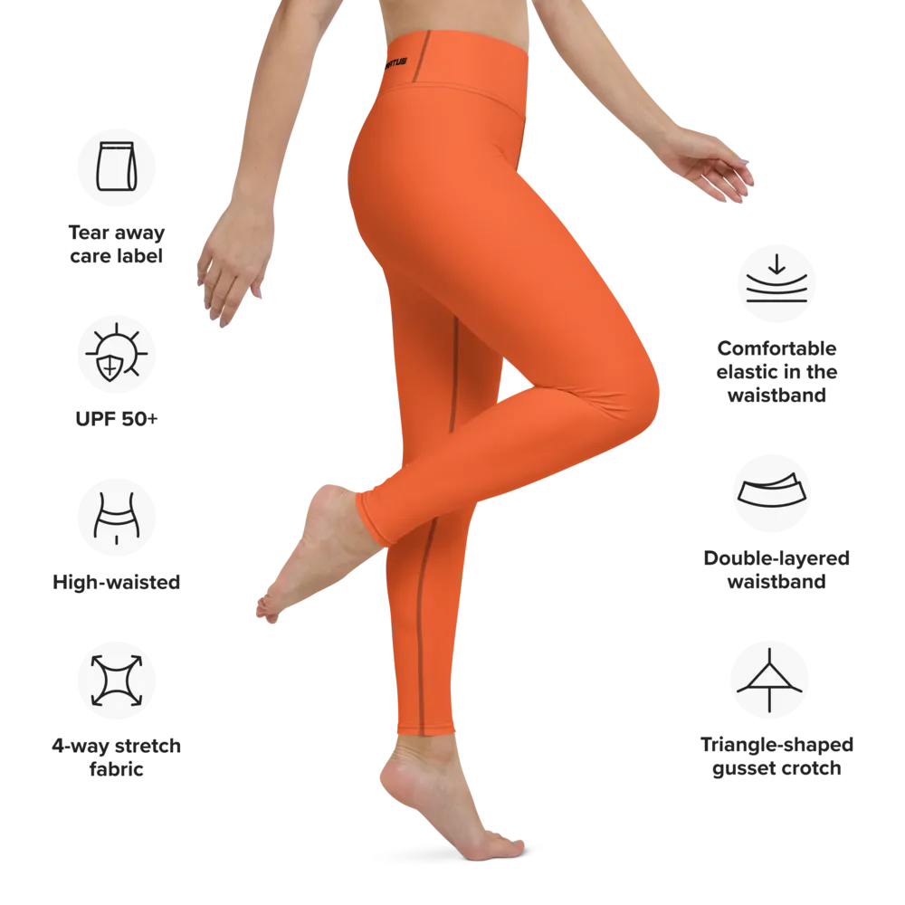 Athletic Apparatus Outrageous Orange Black logo V3 Yoga Leggings