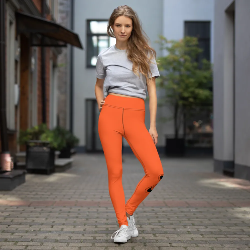 Athletic Apparatus Outrageous Orange Black logo V3 Yoga Leggings