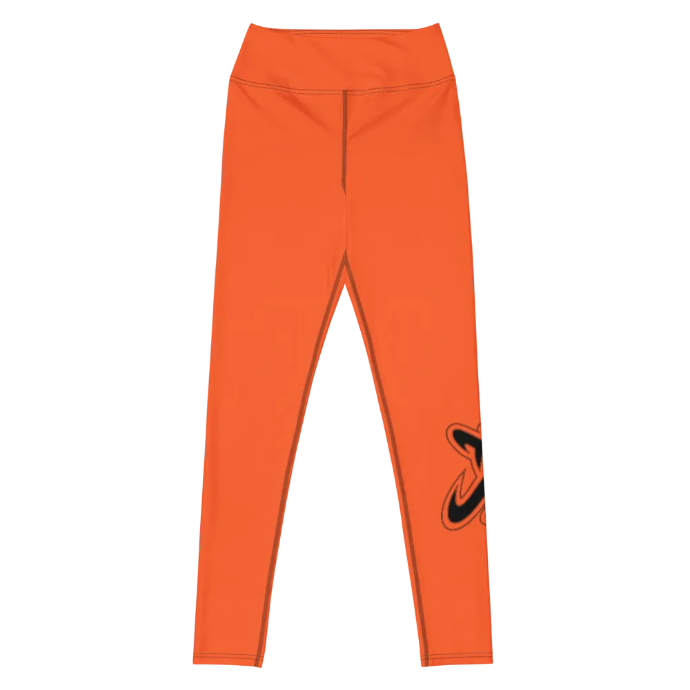 Athletic Apparatus Outrageous Orange Black logo V3 Yoga Leggings