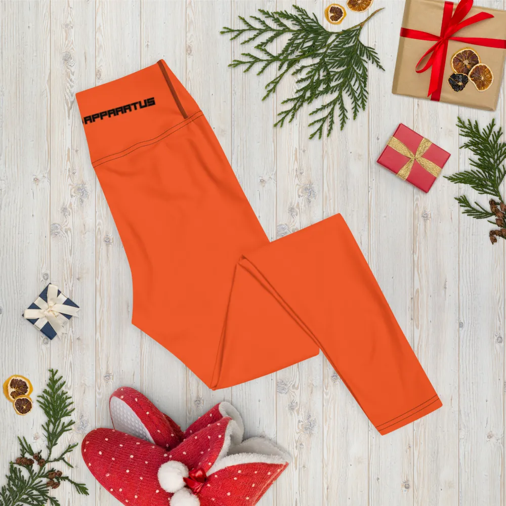 Athletic Apparatus Outrageous Orange Black logo V3 Yoga Leggings