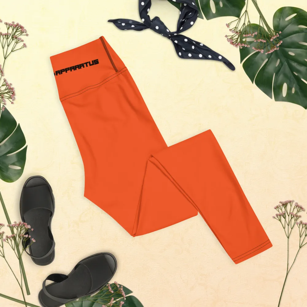 Athletic Apparatus Outrageous Orange Black logo V3 Yoga Leggings