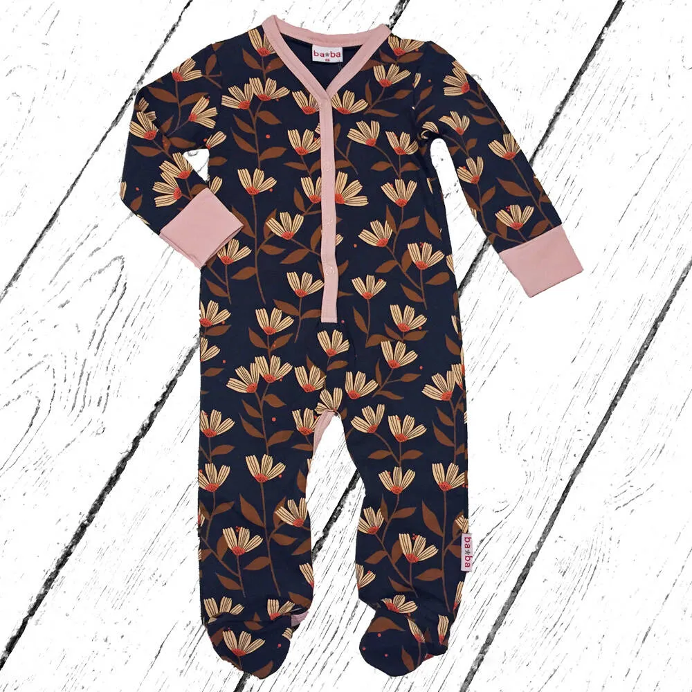 Baba Babywear Overall Footed Bodysuit Pink Flower