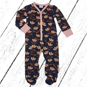 Baba Babywear Overall Footed Bodysuit Pink Flower