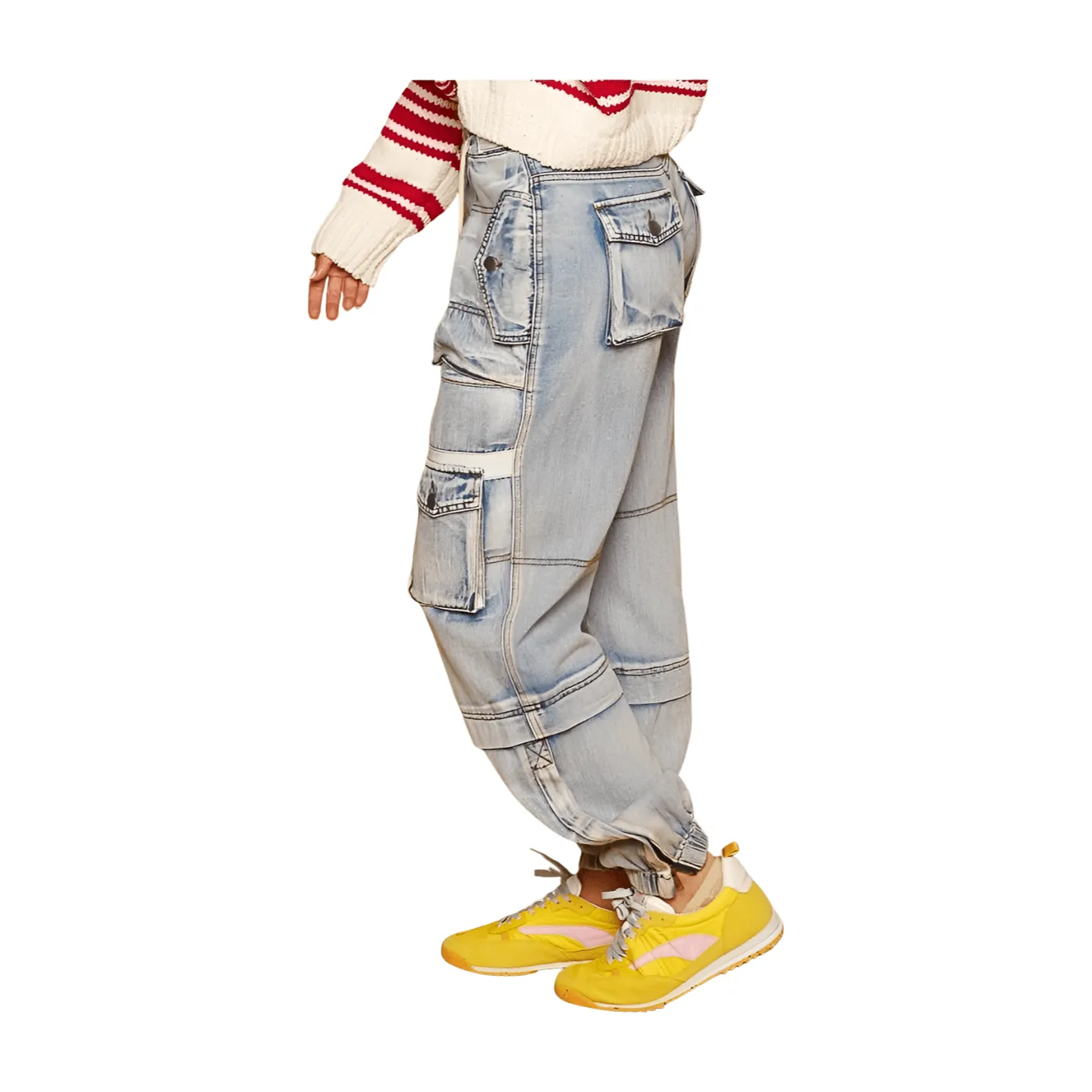 Baggy Denim Cargo Joggers
