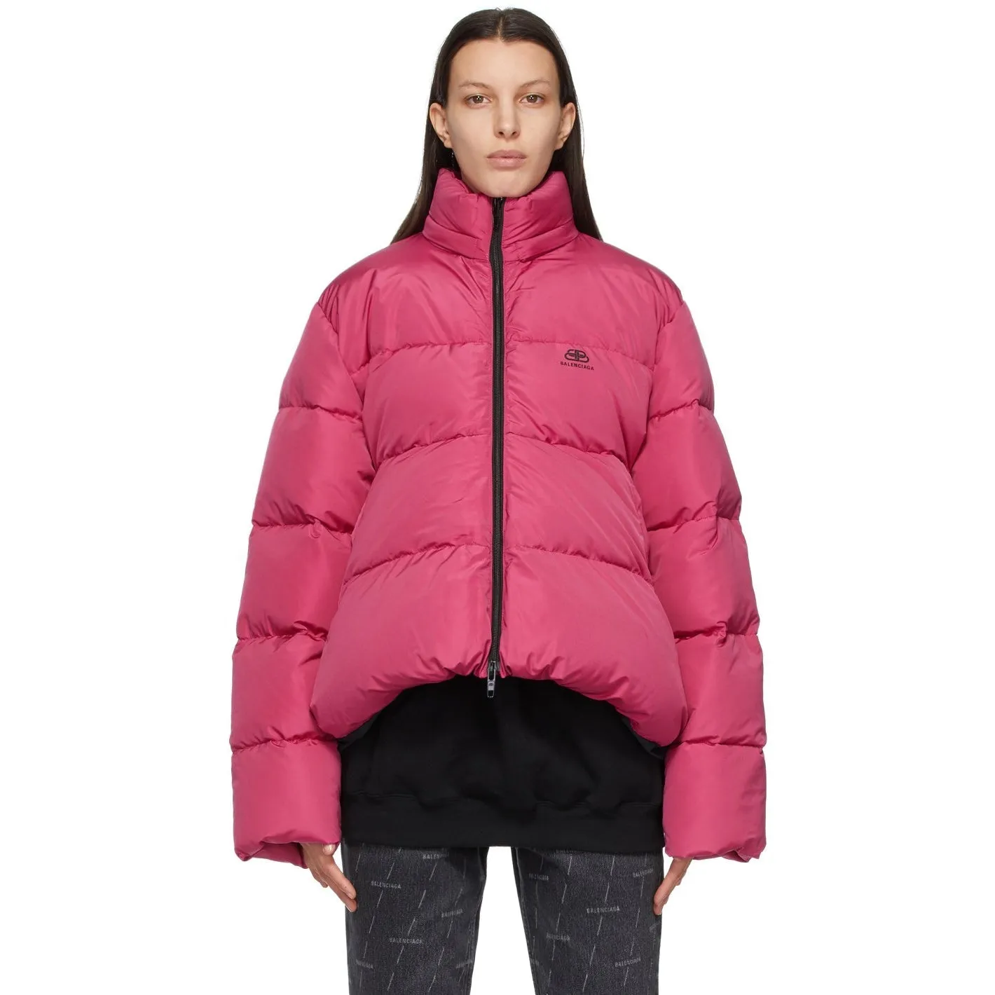 Balenciaga Pink C-Shape BB Puffer Jacket