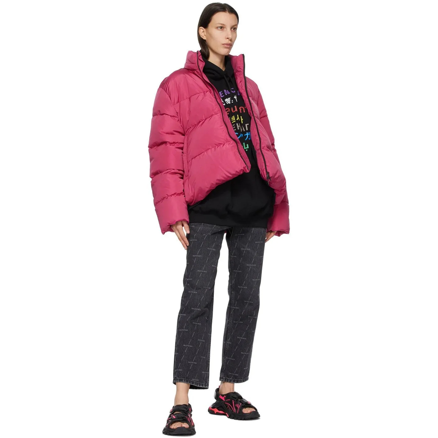 Balenciaga Pink C-Shape BB Puffer Jacket
