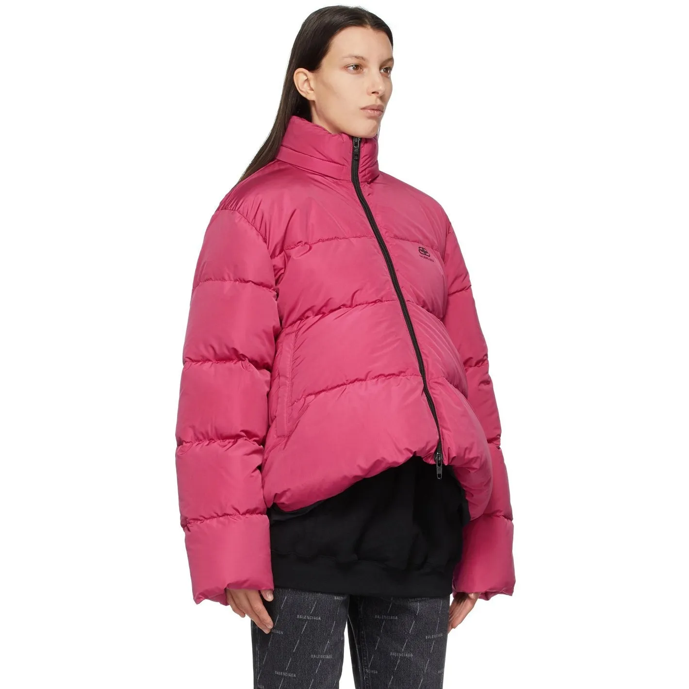 Balenciaga Pink C-Shape BB Puffer Jacket