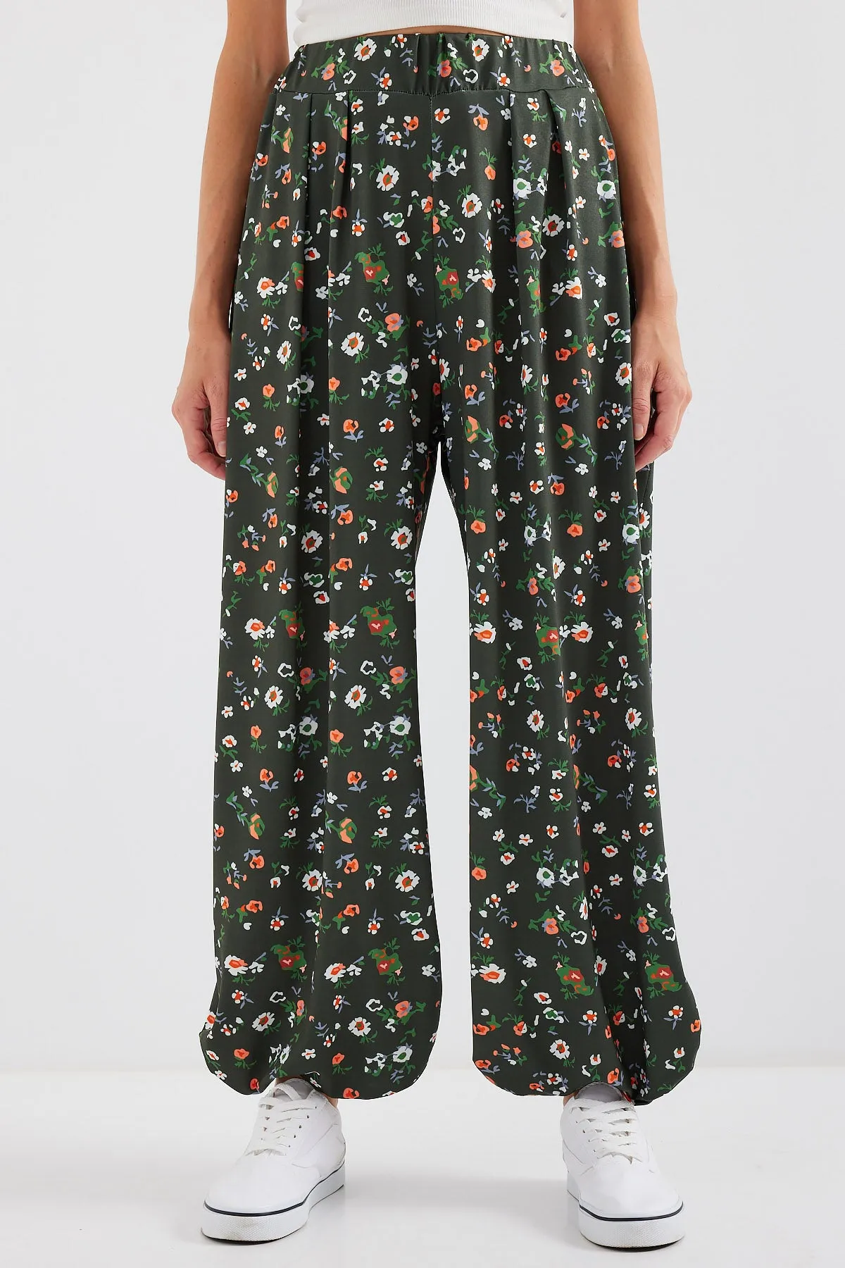 BGD Women Patterned Harem Pants - Khaki - Avondale