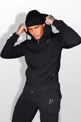Black and Charcoal Classic Logo Tracksuit