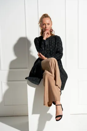 Black Foliage Long Jacket