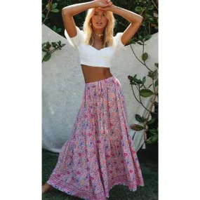 Bohemian Sashes Elastic Waist Skirt