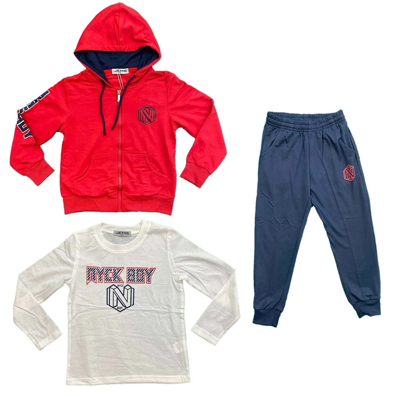 Boys Kids Tracksuit Jacket Joggers T Shirt Jogging Bottoms Sport PE Gym Set