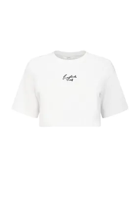 Bright White Women's Oversized Cropped Tee