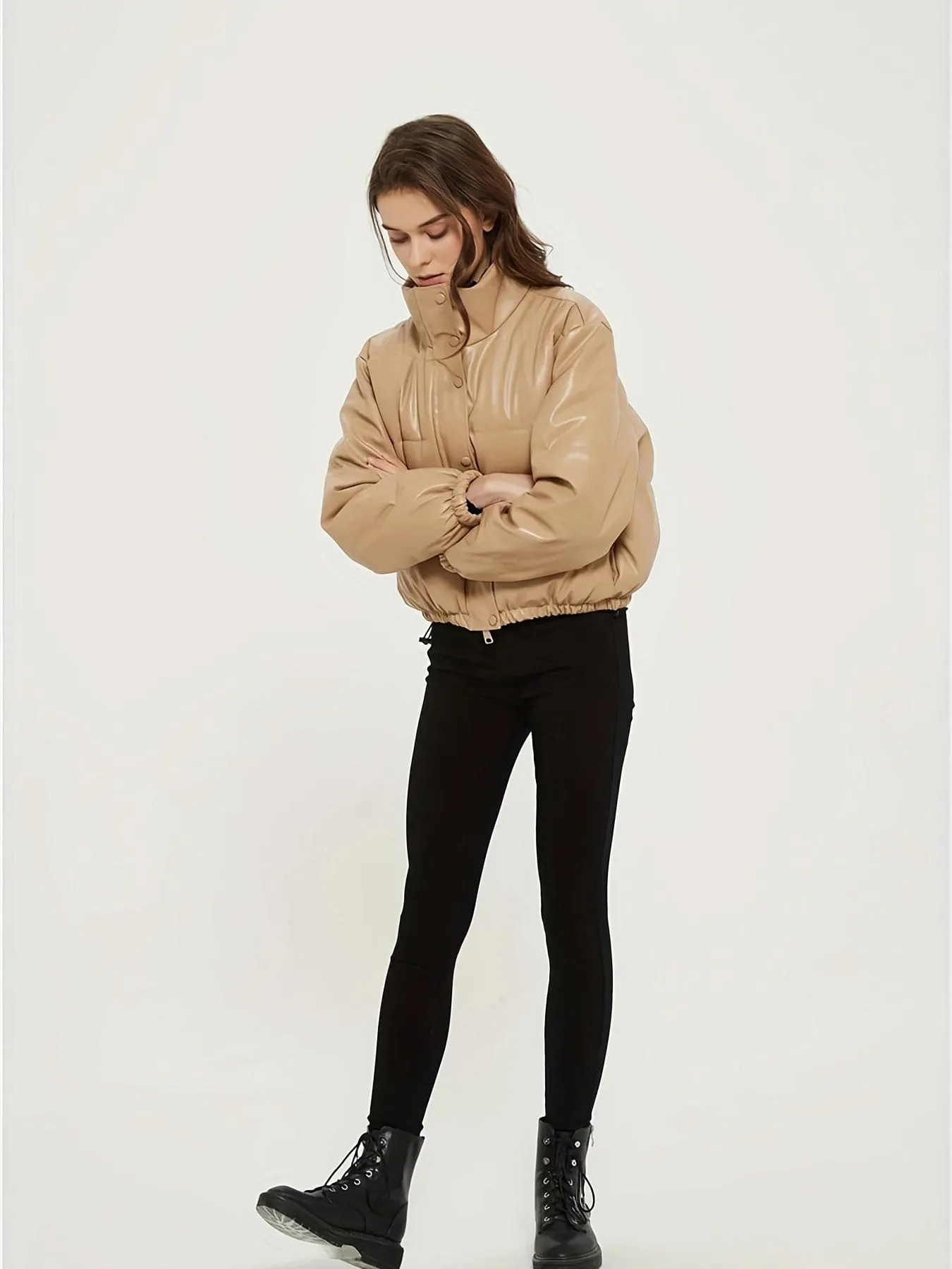 Bristol Collection: Leather Puffer Coat