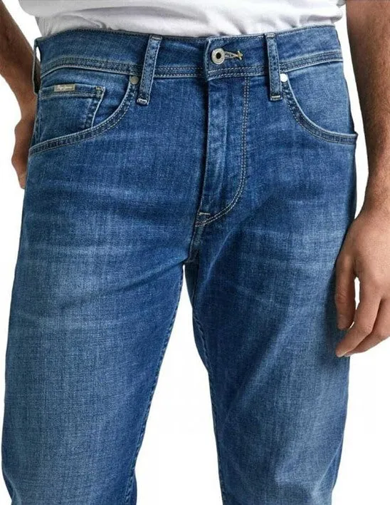 CALÇAS DE GANGA STRAIGHT JEANS REGULAR RISE BLUE INDIGO DENIM PEPE JEANS