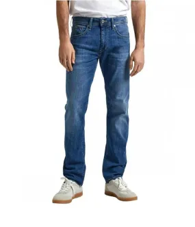 CALÇAS DE GANGA STRAIGHT JEANS REGULAR RISE BLUE INDIGO DENIM PEPE JEANS