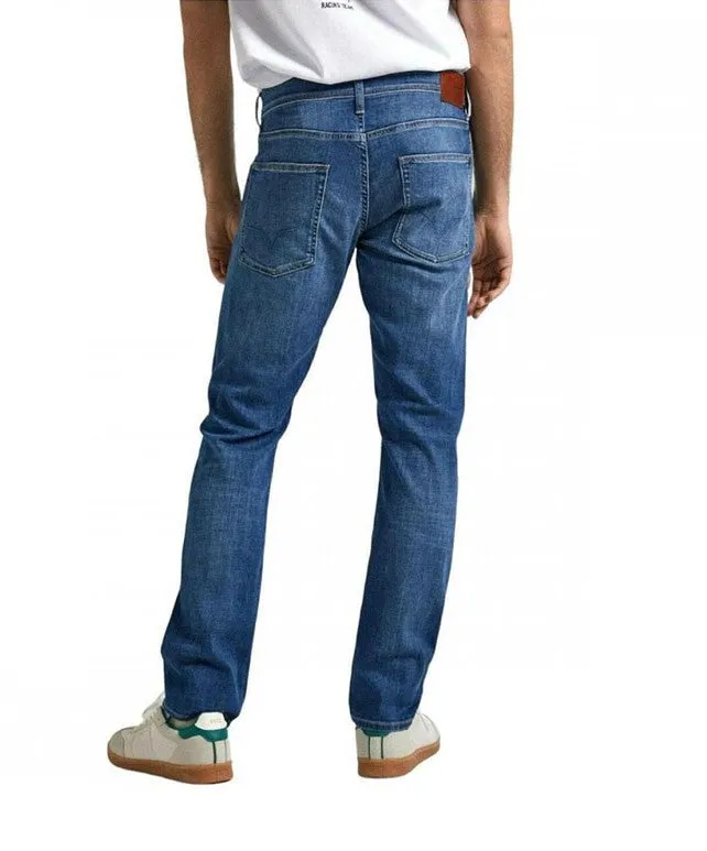 CALÇAS DE GANGA STRAIGHT JEANS REGULAR RISE BLUE INDIGO DENIM PEPE JEANS