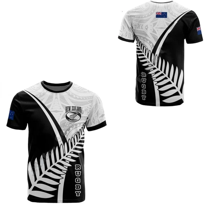 Casual New Zealand Rugby Short Sleeve Summer All Blacks fans T-Shirts