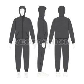 Charcoal Gray Running Tracksuit Set