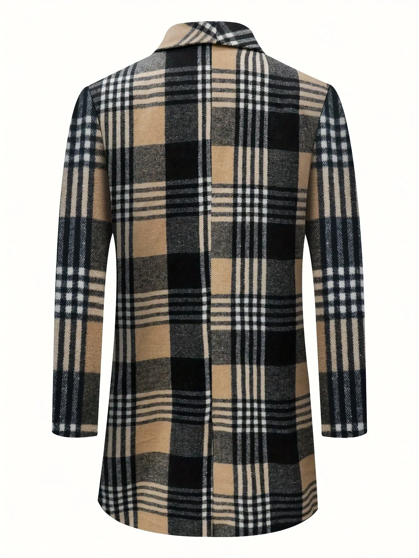 Coatify - Heren Ruitpatroon Enkelknoop Blazer met Ingesneden Revers