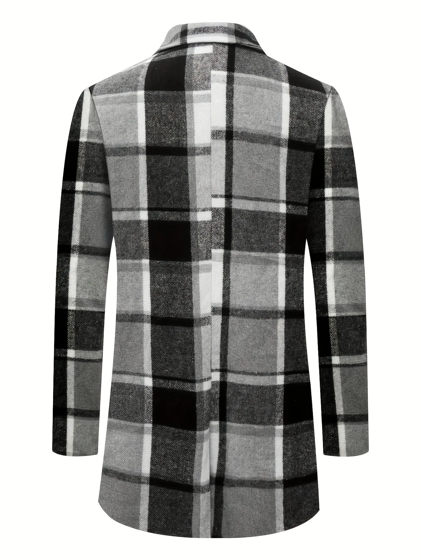 Coatify - Heren Ruitpatroon Enkelknoop Blazer met Ingesneden Revers