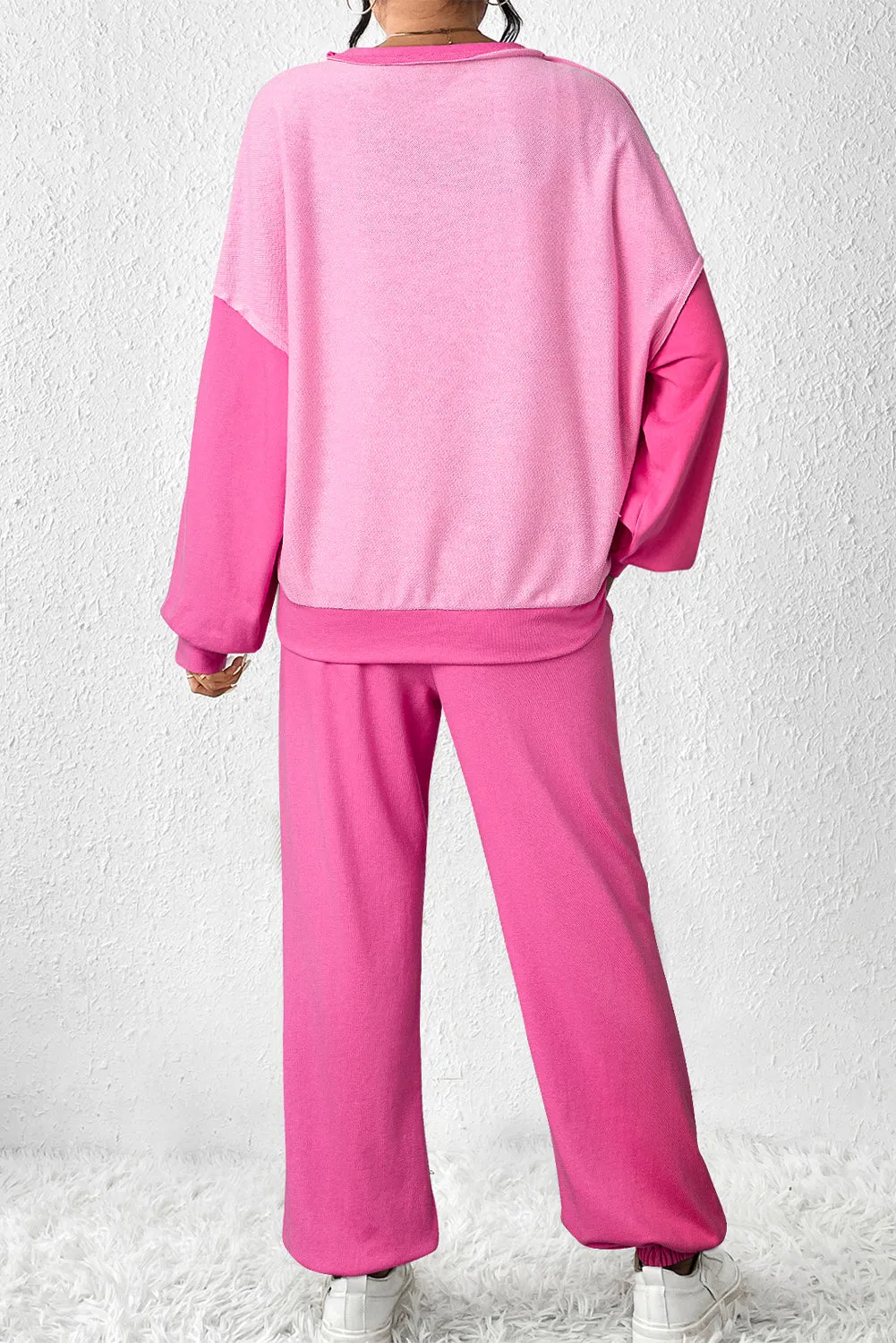 Contrast Pullover and Jogger Set