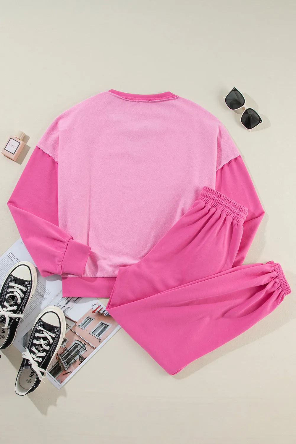 Contrast Pullover and Jogger Set