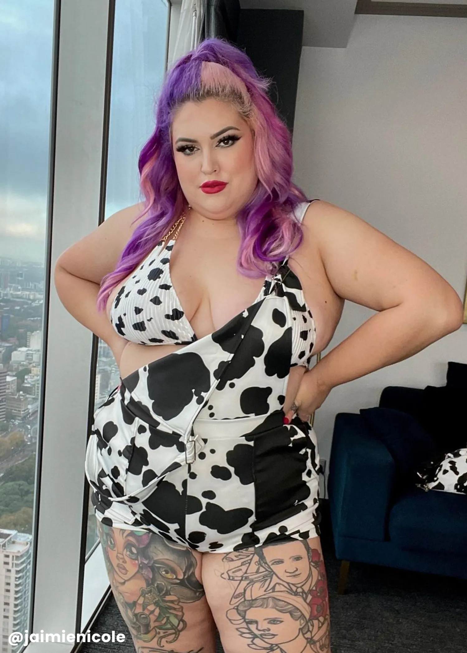 Cow Print Overall Shorts