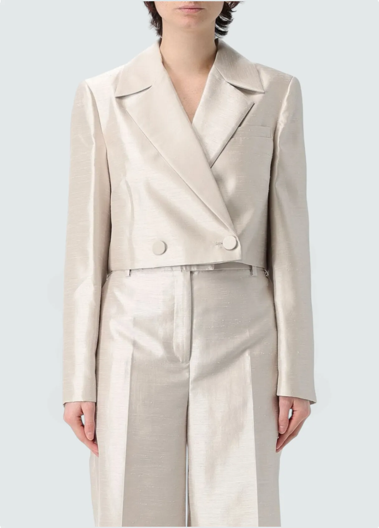 CROPPED BLAZER GREIGE