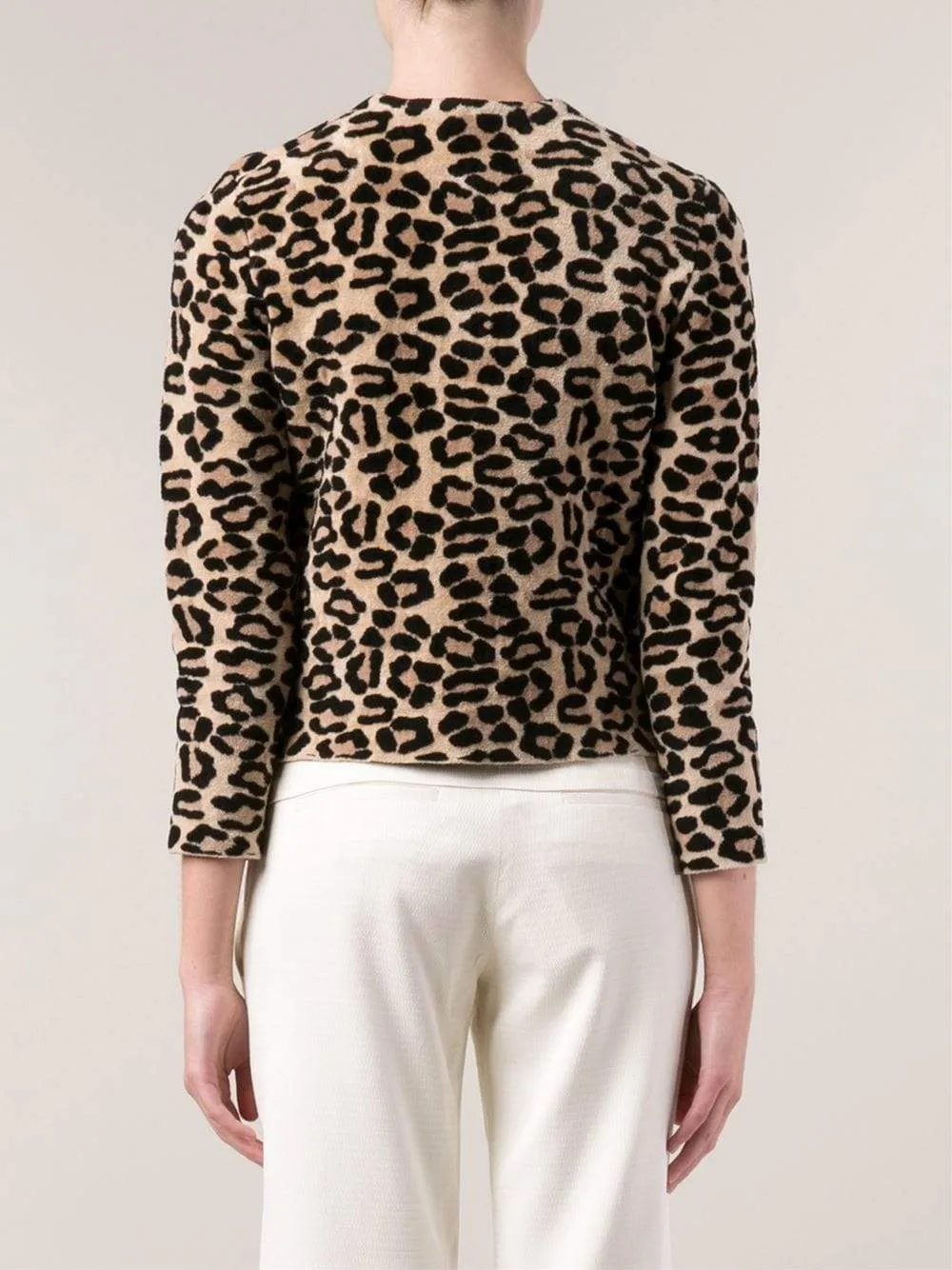 Cropped Leopard Knit Jacket