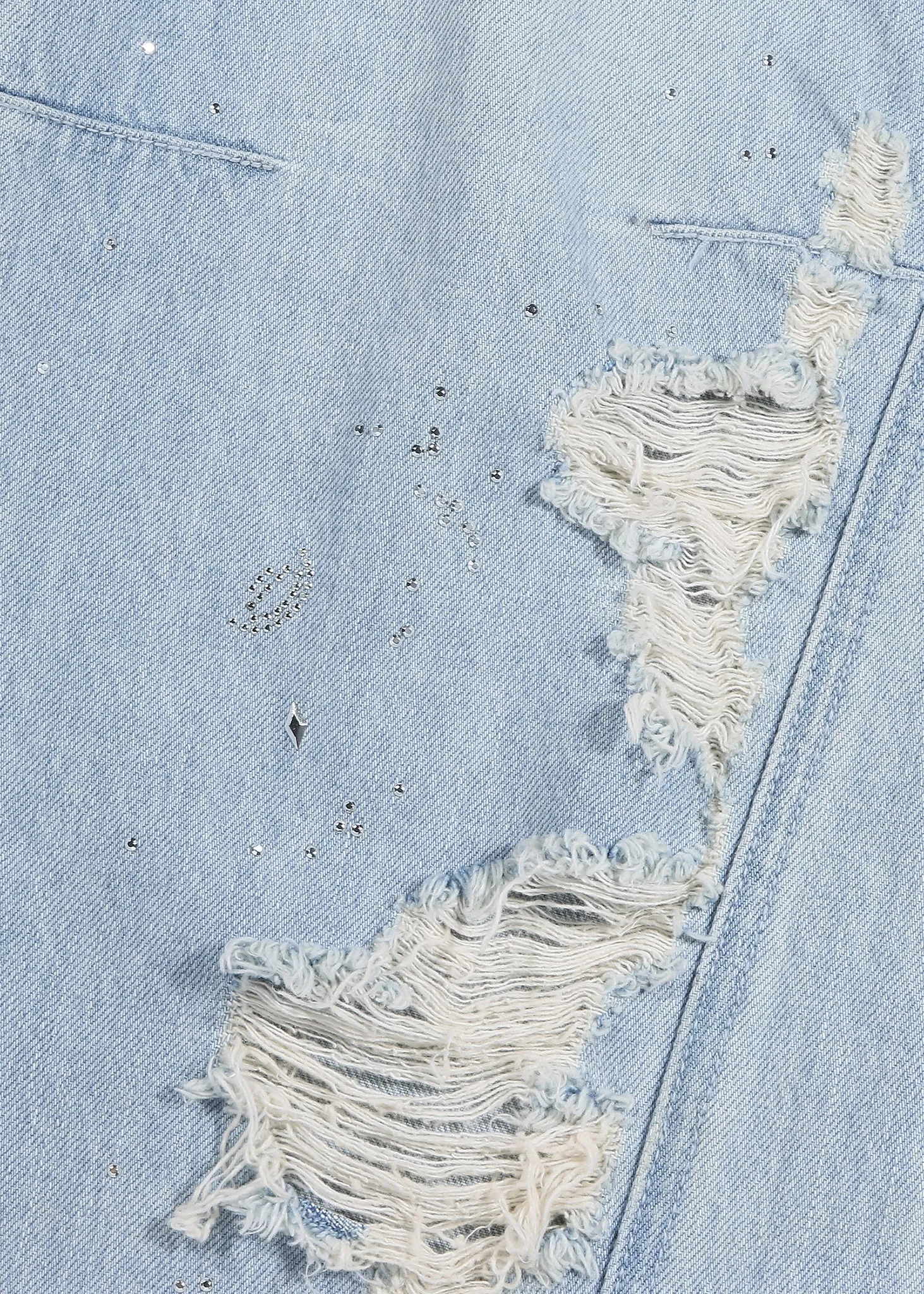 Crystal-embellished Ripped Jeans