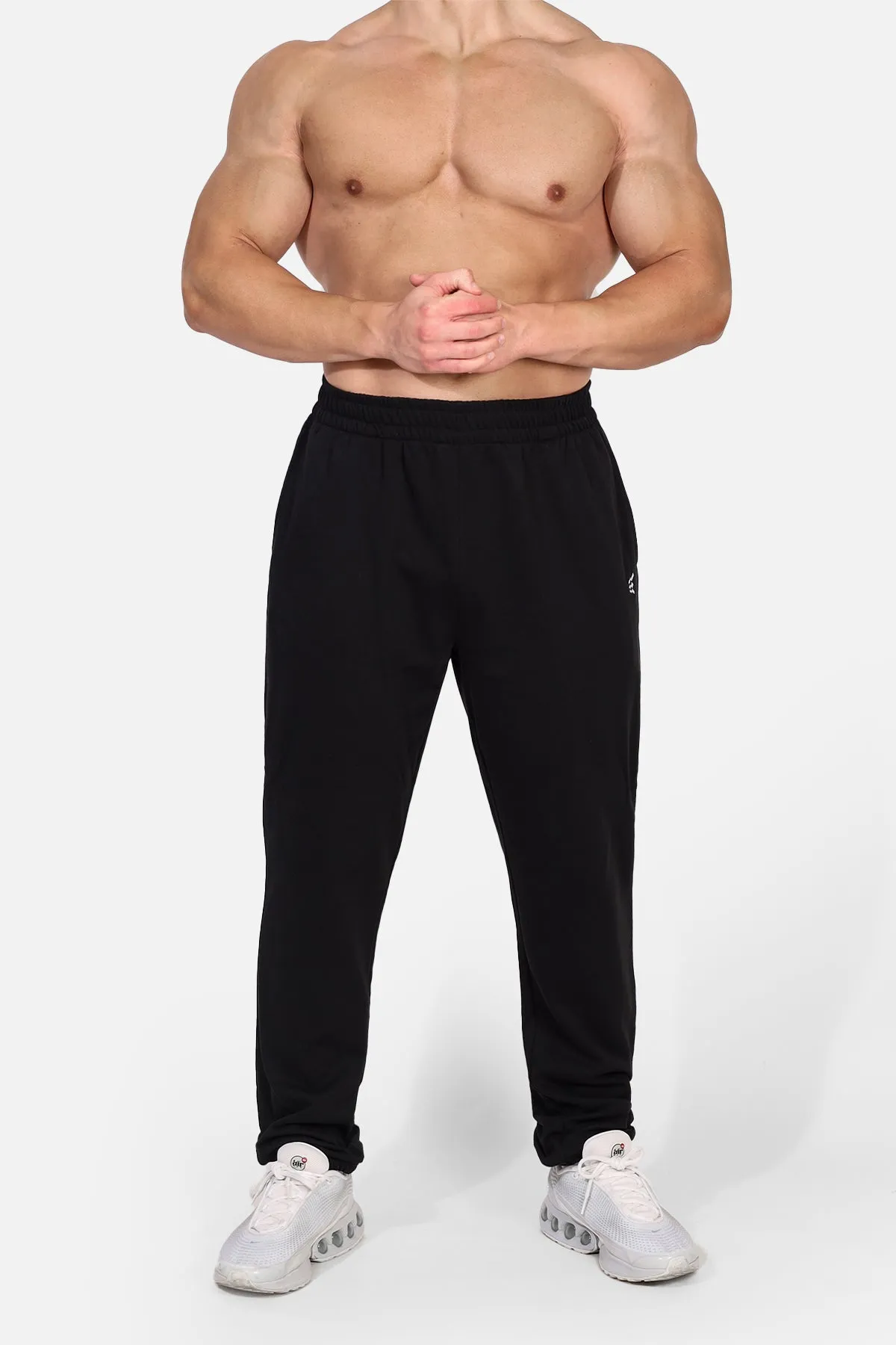 Cuffed Classic Joggers with Drawstrings - Black